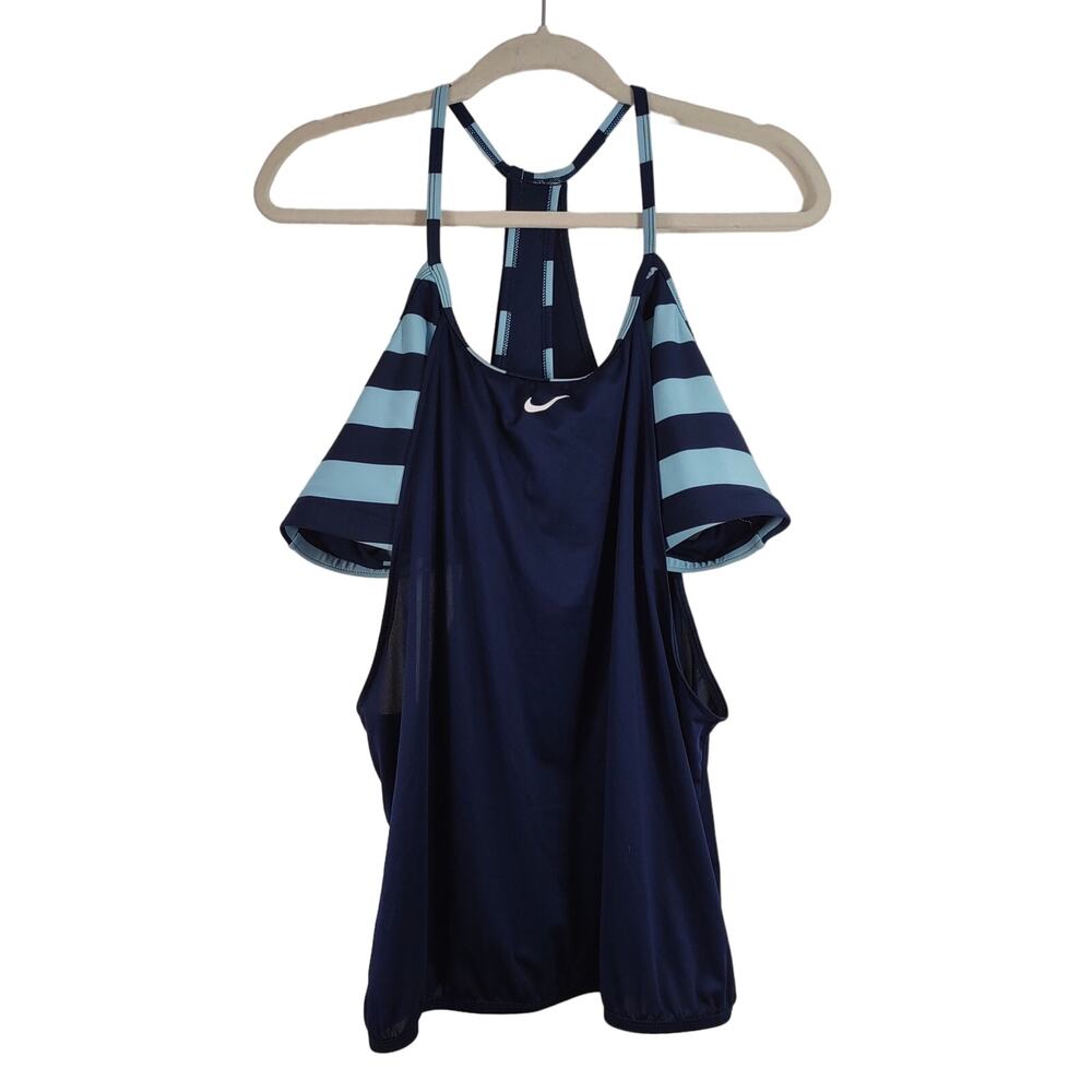 Nike Navy and Light Blue Tankini Top, Size Large